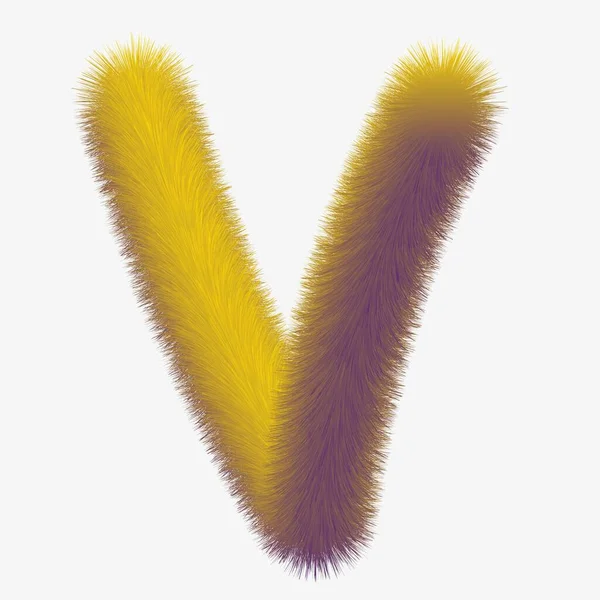 Fur Letter Logo Vector Illustration — 图库矢量图片