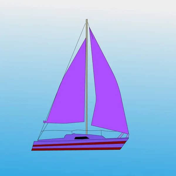 Velero Barco Mar Regata Marinero — Vector de stock