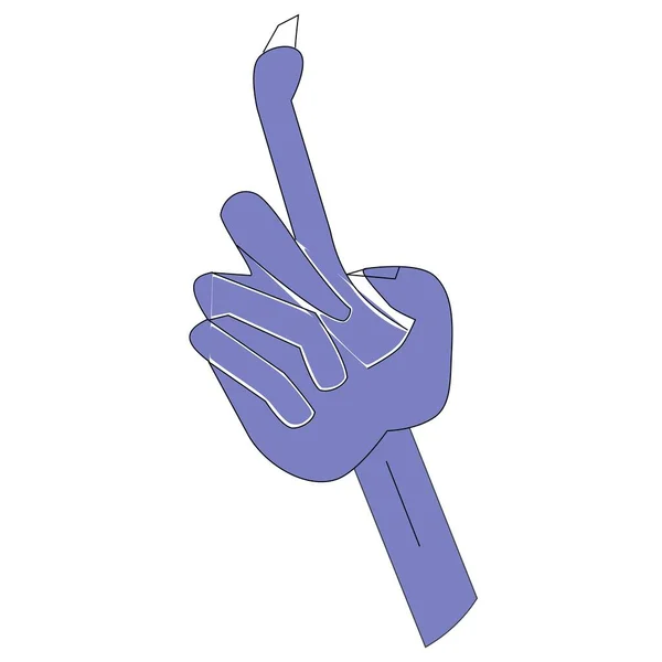Фиолетовая Рука Ведьмы Острыми Ногтями — стоковый вектор