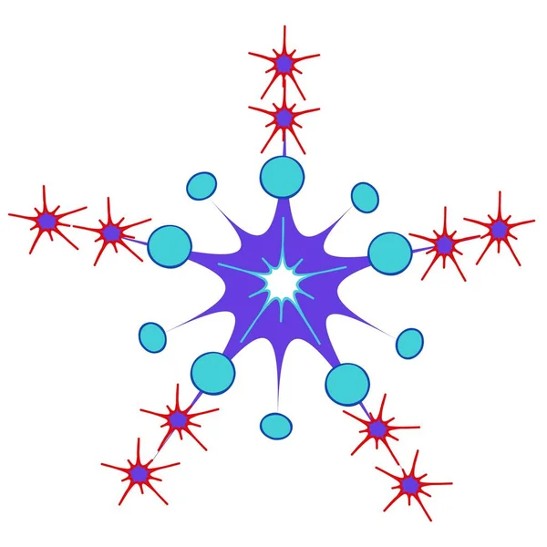 多刺的雪花 由星星和卵子做成 — 图库矢量图片