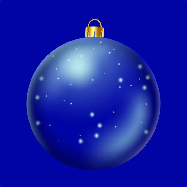 Bola Brinquedo Natal Azul Com Flocos Neve — Vetor de Stock