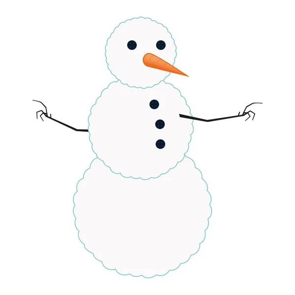 Χιονάνθρωπος Καρότα Και Κουμπιά — Διανυσματικό Αρχείο