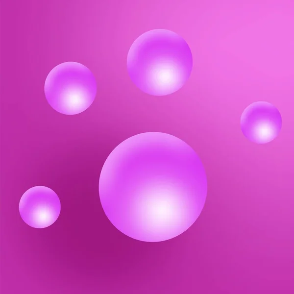 Růžové Bubliny Nebo Balónky Růžovém Pozadí — Stockový vektor