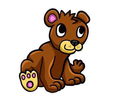 Sevimli bir ayı yavrusunun dijital çizimi