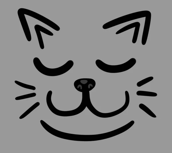 Digital Illustration Adorable Cat Background — Stockfoto