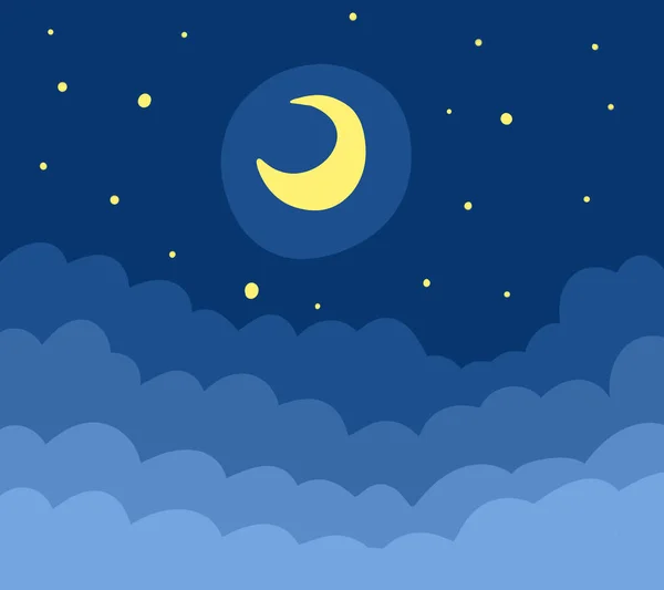 Digital illustration of a cloudy night sky background