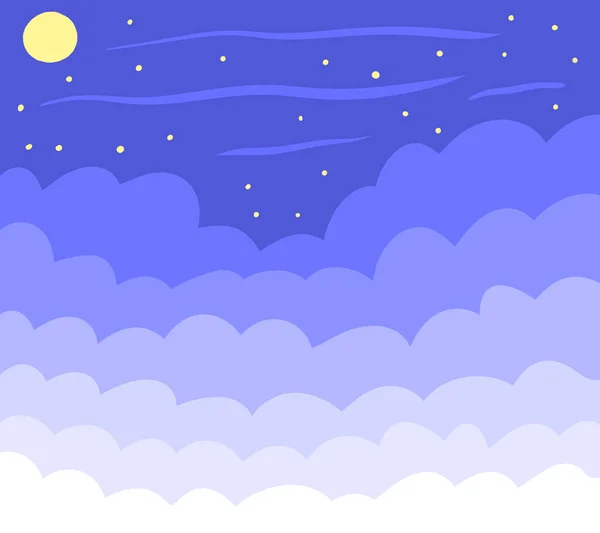 Digital illustration of a cloudy night sky background