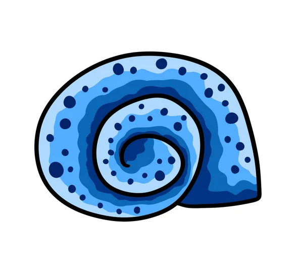 Digital Illustration Blue Sea Shell — ストック写真