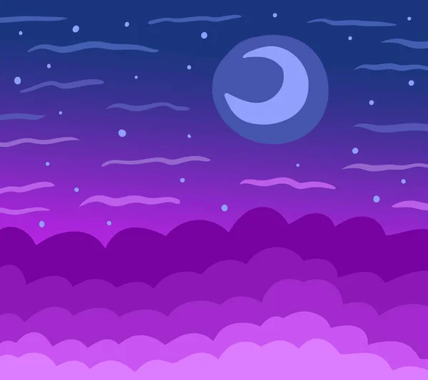 Digital illustration of a cloudy night sky background