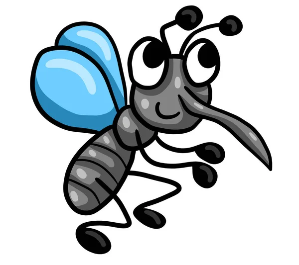 Digital Illustration Happy Little Mosquito — Fotografia de Stock