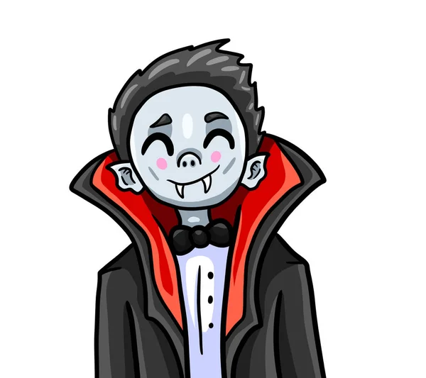 Digital Illustration Adorable Vampire Boy — ストック写真