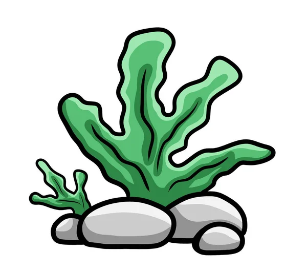 Digital Illustration Cartoon Seaweed — 图库照片