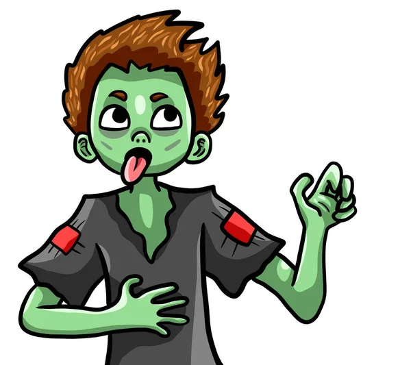 Digital Illustration Adorable Zombie Boy — Foto Stock