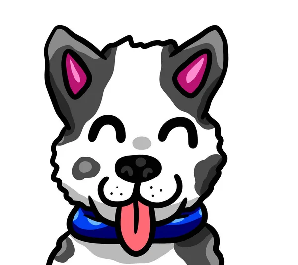 Digitální Ilustrace Roztomilého Šťastného Psa — Stock fotografie