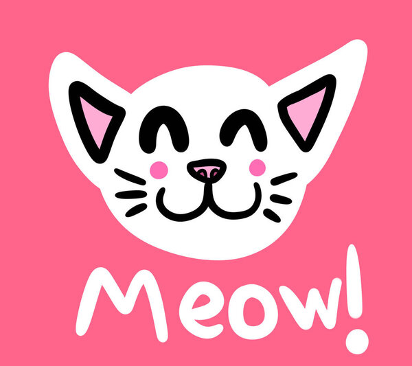 Digital illustration of a adorable cat background