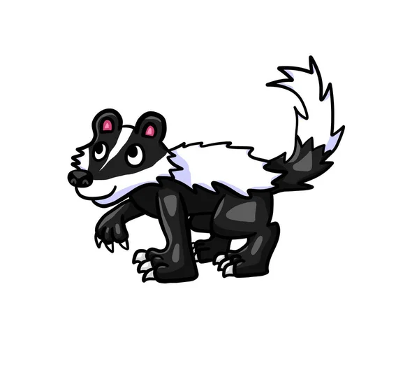Digital Illustration Adorable Badger — Photo