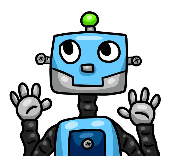 Digital illustration of a adorable happy robot