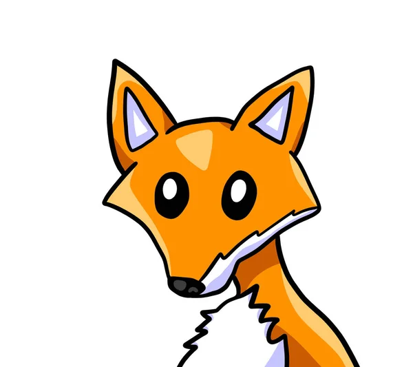 Digital Illustration Adorable Little Fox — Photo