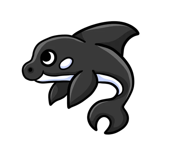 Ilustração Digital Uma Adorável Baleia Assassina — Fotografia de Stock