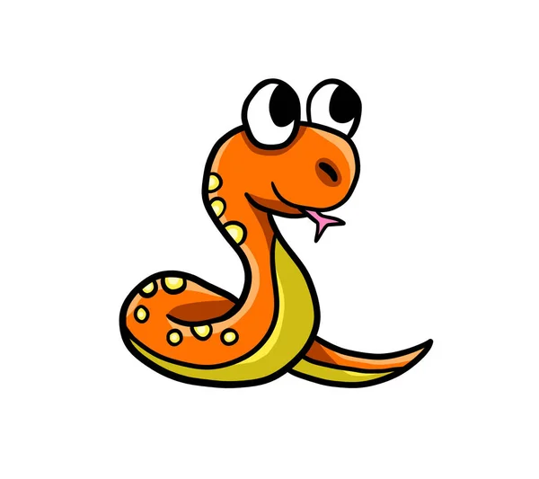 Digital Illustration Adorable Orange Snake — Fotografia de Stock