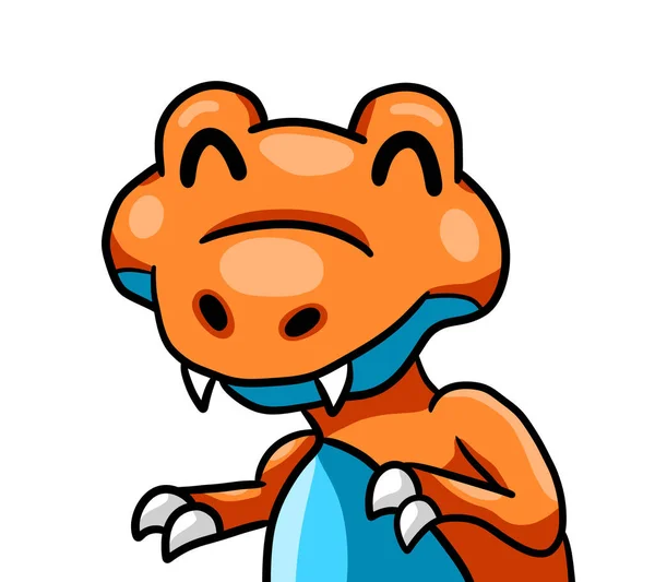 Cyfrowa Ilustracja Uroczego Pomarańczowego Rex — Zdjęcie stockowe