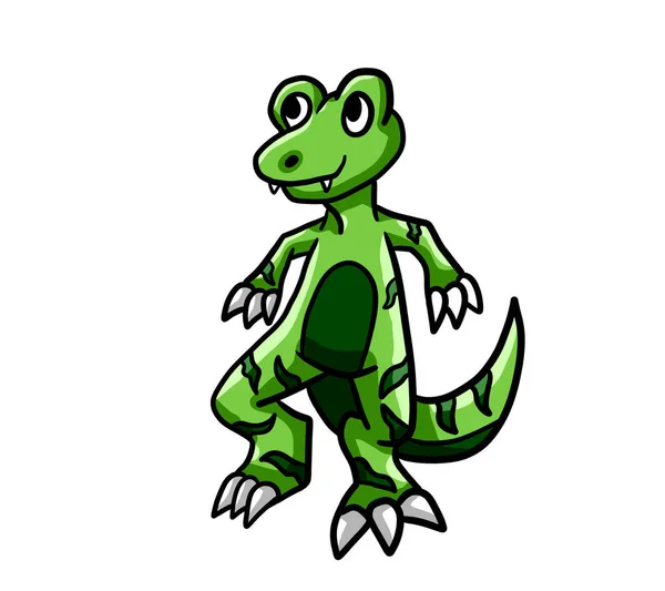 Digital Illustration Green Baby Rex — Fotografia de Stock