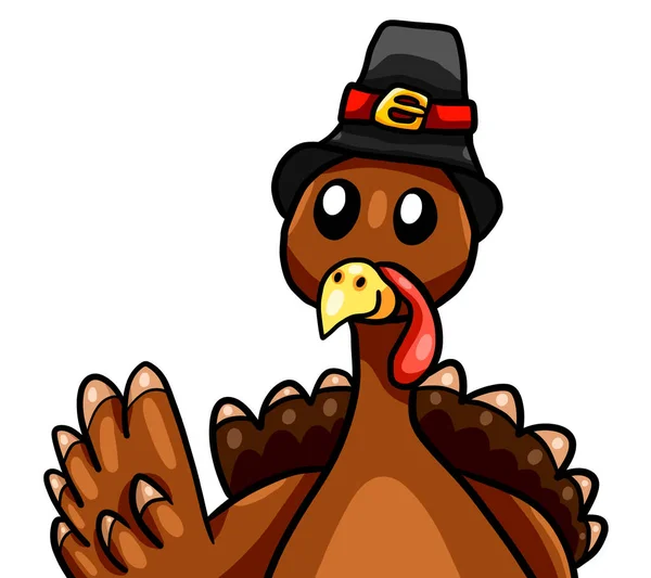 Digital illustration of a happy Thanksgiving turkey