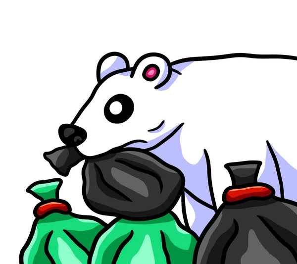 Ilustração Digital Triste Urso Polar — Fotografia de Stock
