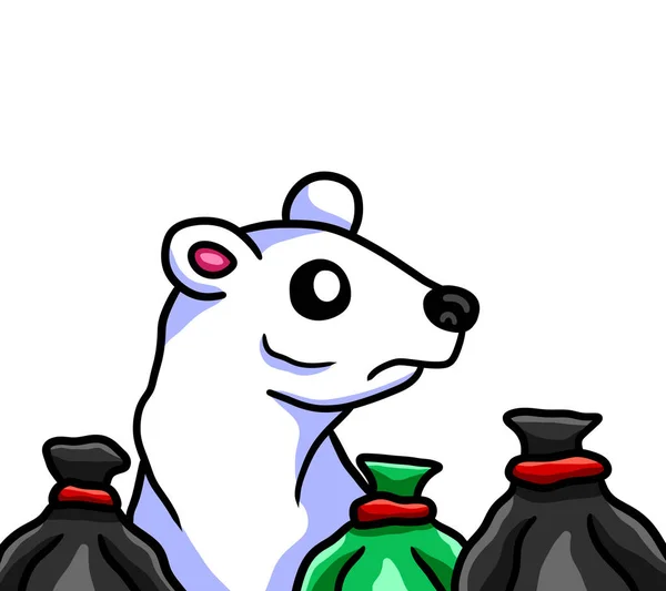 Ilustração Digital Triste Urso Polar — Fotografia de Stock