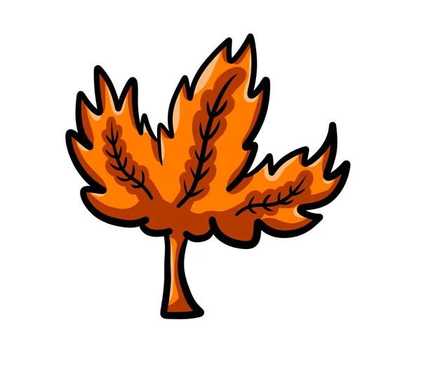 Digital Illustration Autumn Leaf — Stock Photo, Image