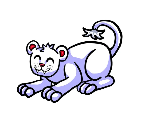 Digital Illustration Adorable Albino Lion Cub — ストック写真