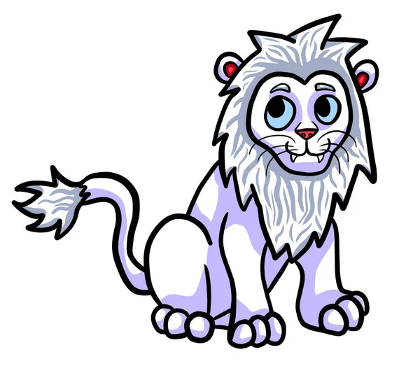 Digital Illustration Adorable Albino Lion — Stock Photo, Image