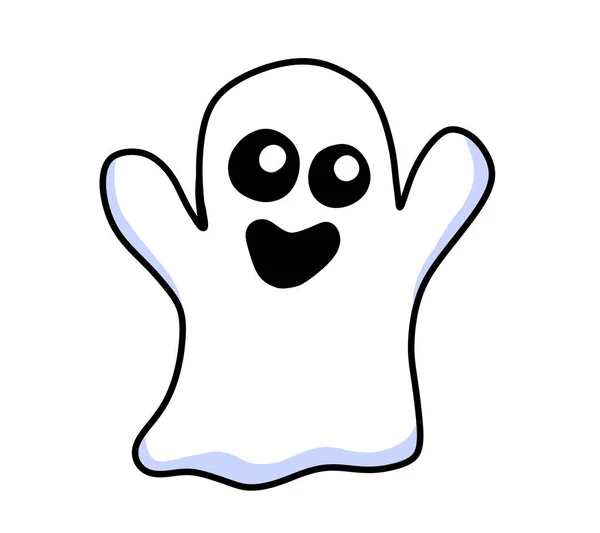 Digital Illustration Adorable Happy Ghost — Stockfoto