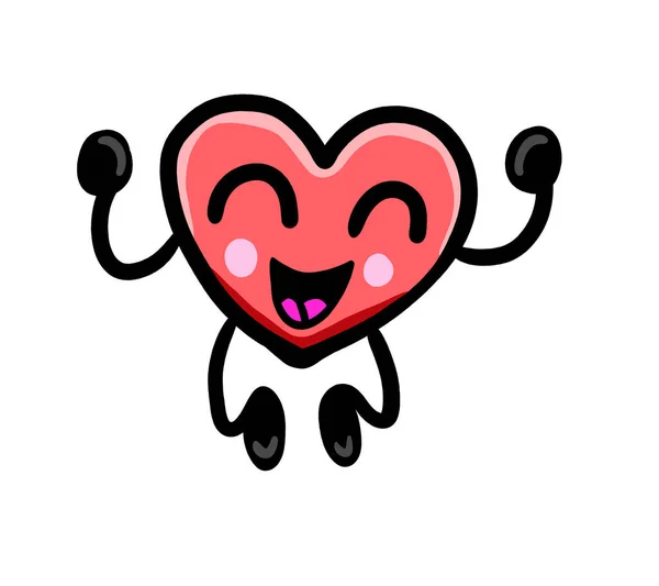 Digital Illustration Adorable Cartoon Heart — Φωτογραφία Αρχείου