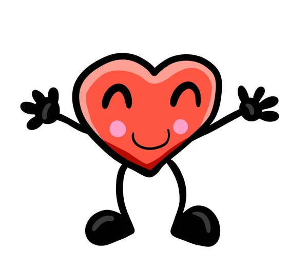 Digital Illustration Adorable Cartoon Heart — Stockfoto