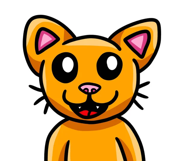 Digital Illustration Adorable Orange Cat — ストック写真