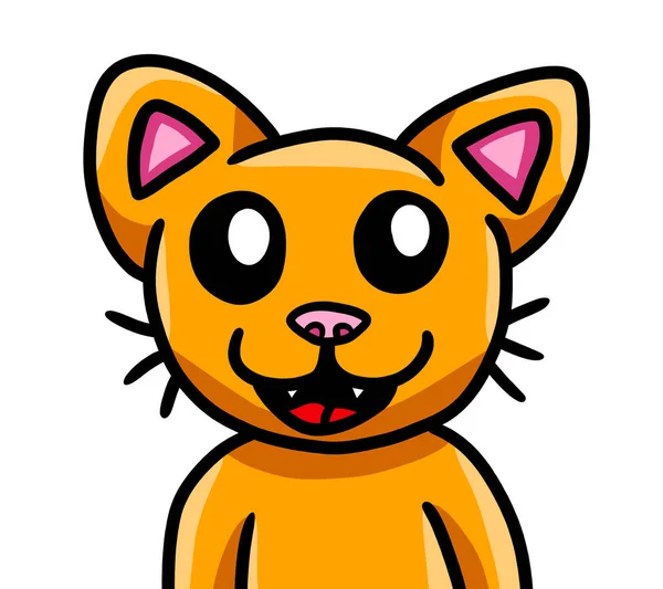 Digital illustration of an adorable orange cat