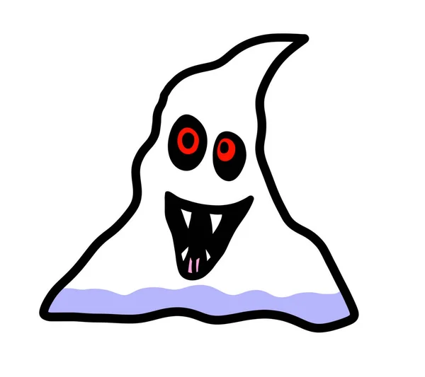 Digital Illustration Creepy Red Eyed Ghost — Stockfoto