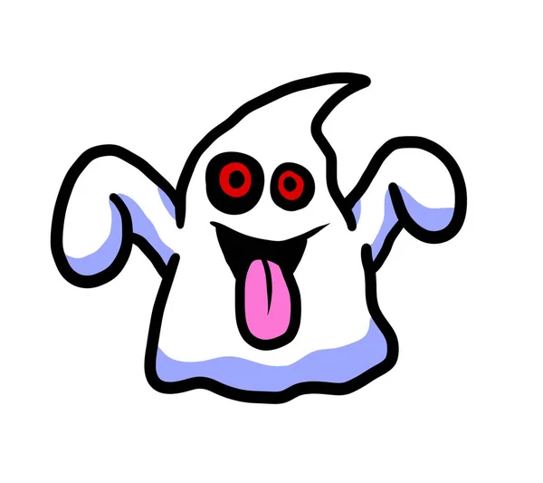 Digital Illustration Creepy Red Eyed Ghost — Stock Fotó