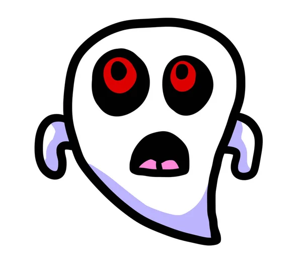 Ilustração Digital Fantasma Assustador Olhos Vermelhos — Fotografia de Stock