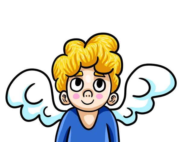 Цифровая Иллюстрация Милого Счастливого Ангела — стоковое фото