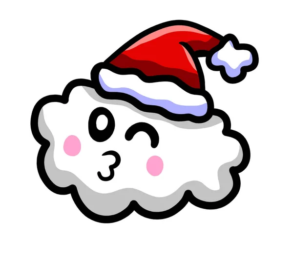 Digital Illustration Cartoon Christmas Cloud — Stockfoto