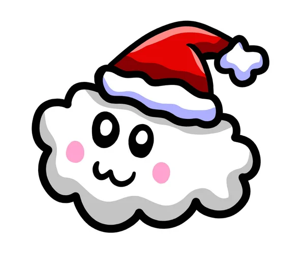 Digital illustration of a cartoon Christmas cloud