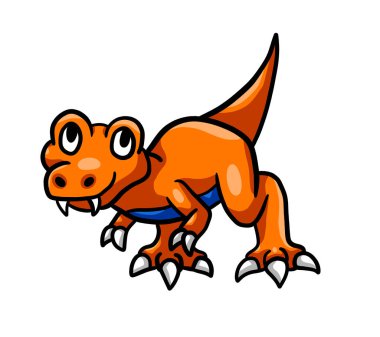 Sevimli bir T-Rex bebeğinin dijital çizimi