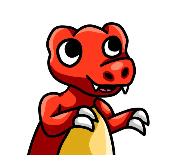 Digital Illustration Adorable Red Rex — Stockfoto