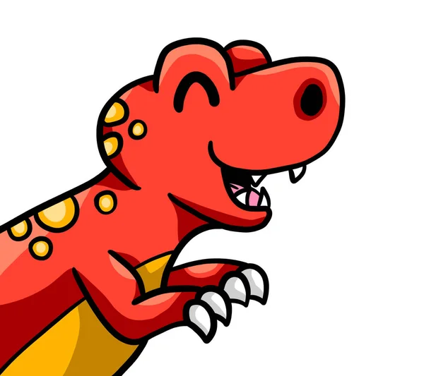 Digital Illustration Adorable Red Rex — Zdjęcie stockowe