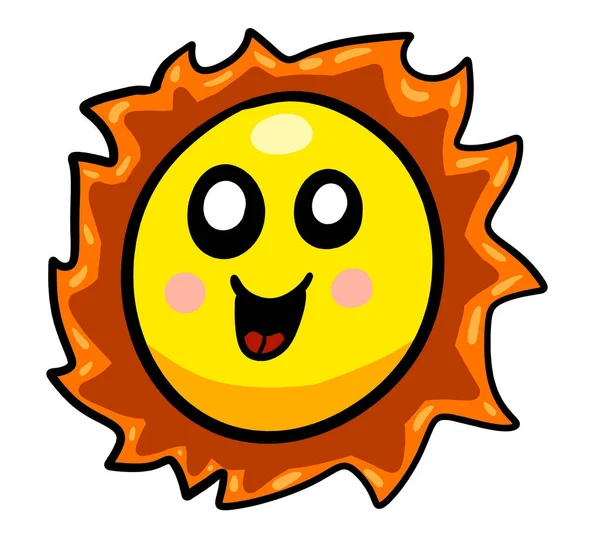 Digital Illustration Cartoon Sun — Stock Photo, Image