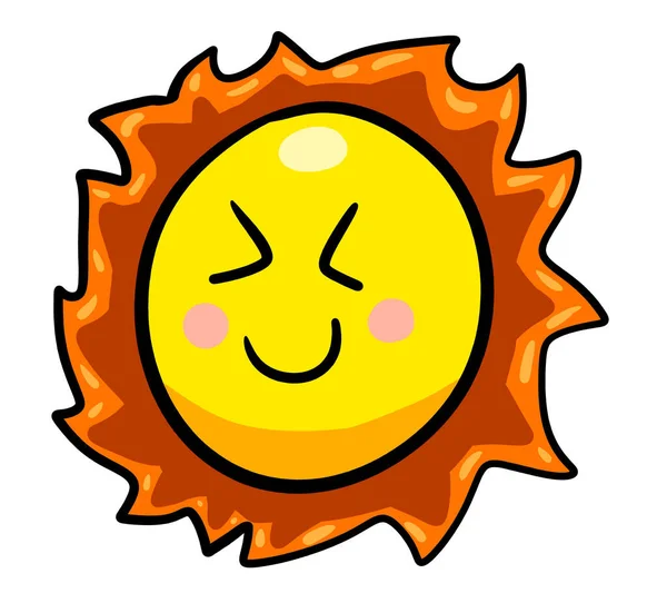 Digital illustration of a cartoon sun