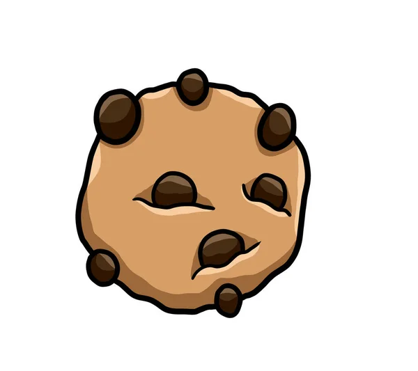Digital illustration of a chocolate chip cookie