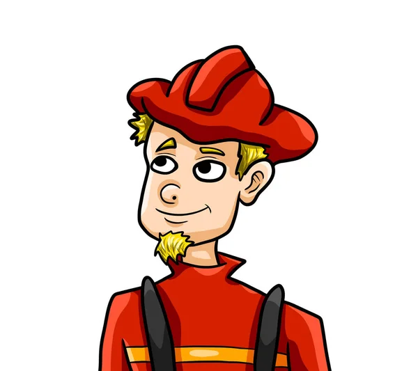 Digital Illustration Firefighter — Photo